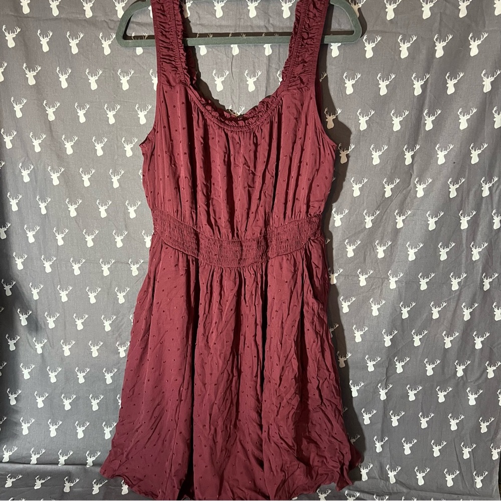 Elegant Burgundy Sleeveless Dress